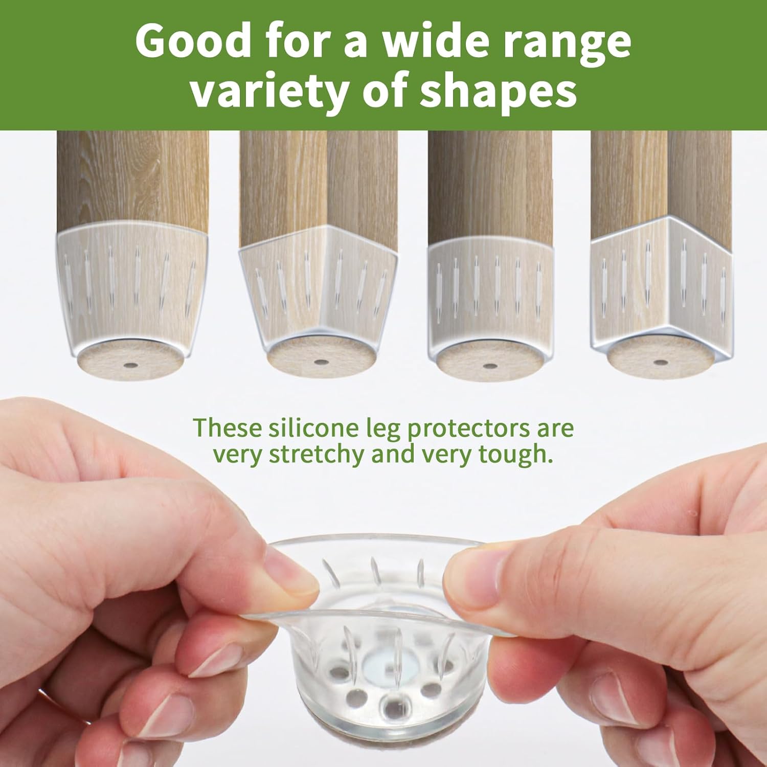 16PCS Chair Leg Floor Protectors, Chair Leg Protectors for Hardwood Floors, Furniture Pads for Hardwood Floors, Chair Socks Universal L Clear Fit 1.00"-1.18"