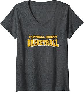 Womens Tattnall County High School Basketball Warp HS V-Neck T-Shirt