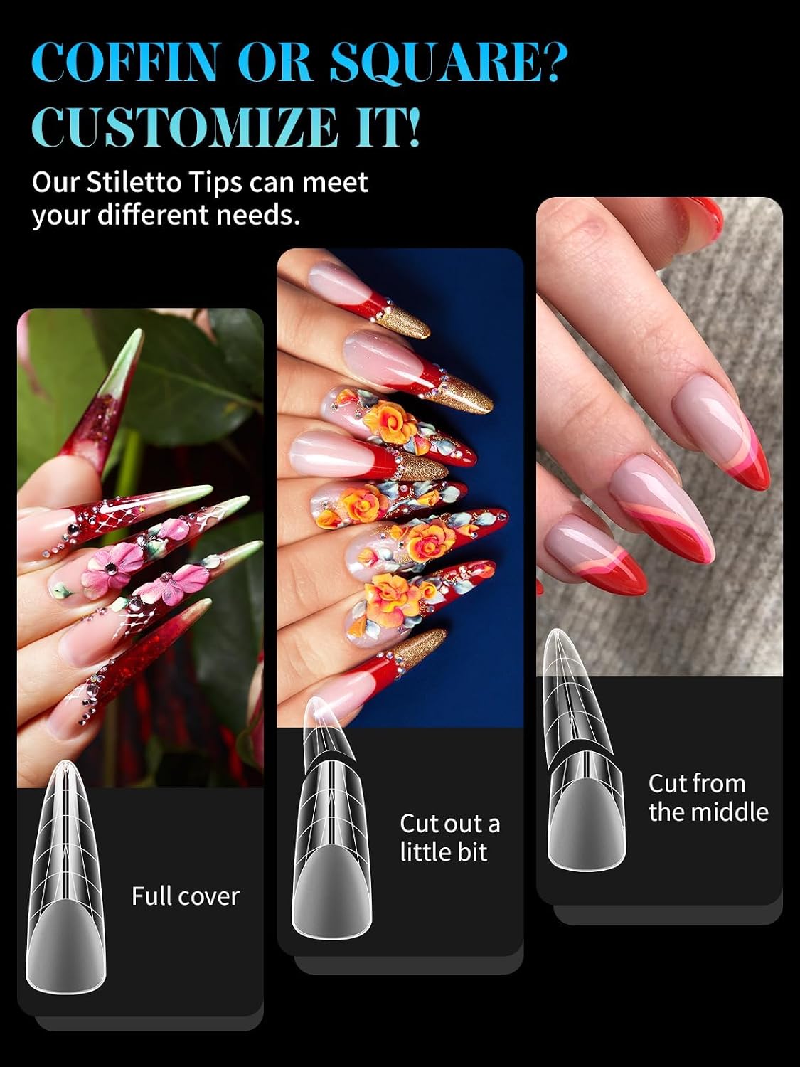 EBANKU 288PCS Nail Dual Forms for French Nails, Poly Gel Nail Forms Molds with 96PCS Duet System Dual Forms Sticker Reusable Pads, 8 Styles Scale Acrylic Nail Forms for Manicure Extension