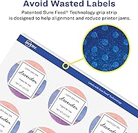 Vista 4 de Avery Glossy Clear Round Labels, Sure Feed Technology, 2" Diameter, 120 Glossy Clear Labels, Print-to-The-Edge, Laser/Inkjet Printable