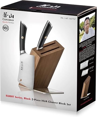 Miniatura 9 de Cangshan ELBERT Series - Juego de cuchillos forjados de acero alemán, acacia (7 piezas, blanco)