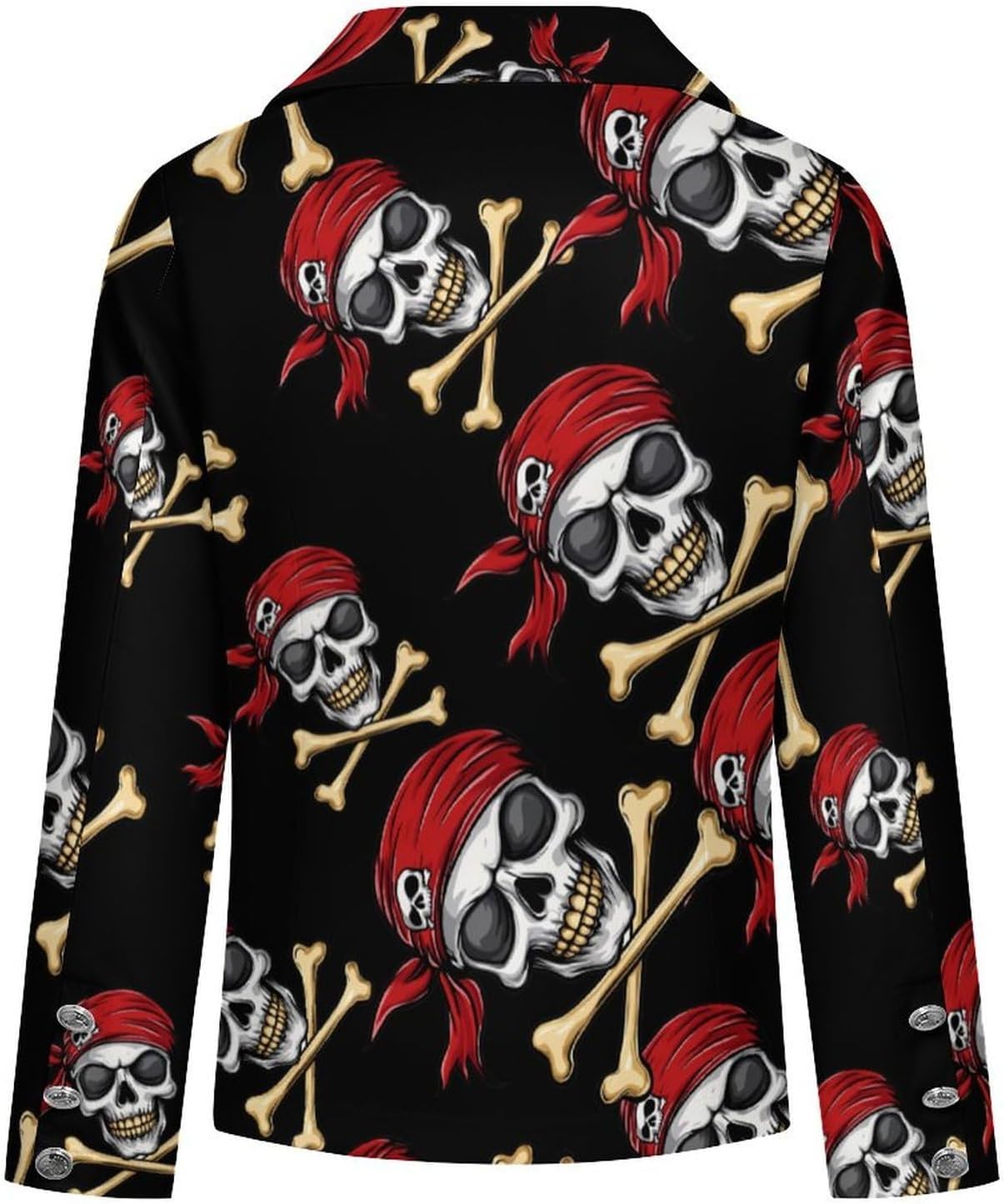 Jolly Roger Skull Women's Blazer Long Sleeve Suits Business Casual Blazers Jackets Lapel Open Front Suit