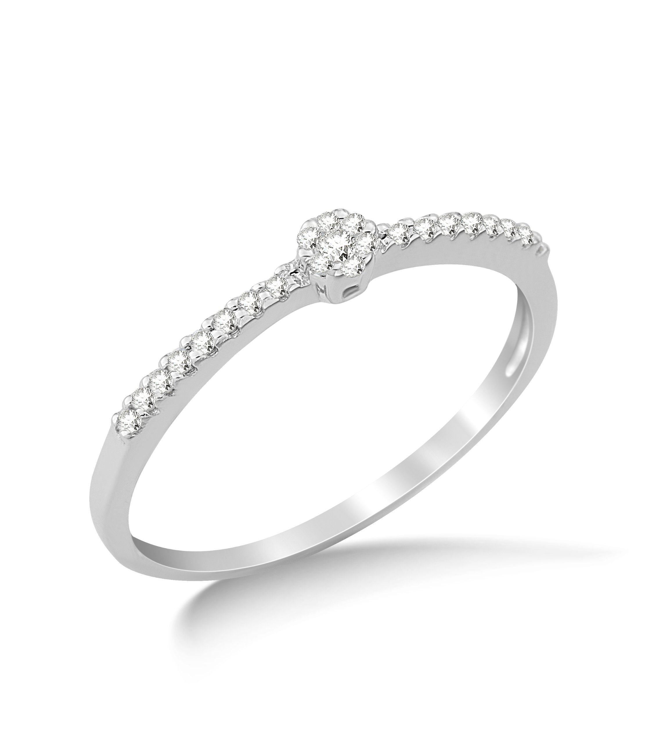 MIORE United One - Anillo de oro blanco de 9 quilates con diamante (.13)