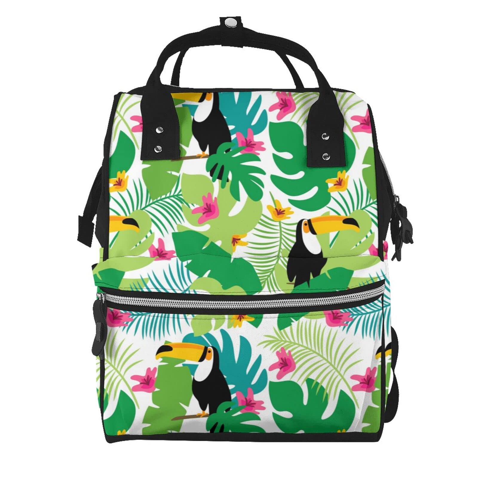 Sac à dos décontracté toucans imprimé multicolore grand ordinateur