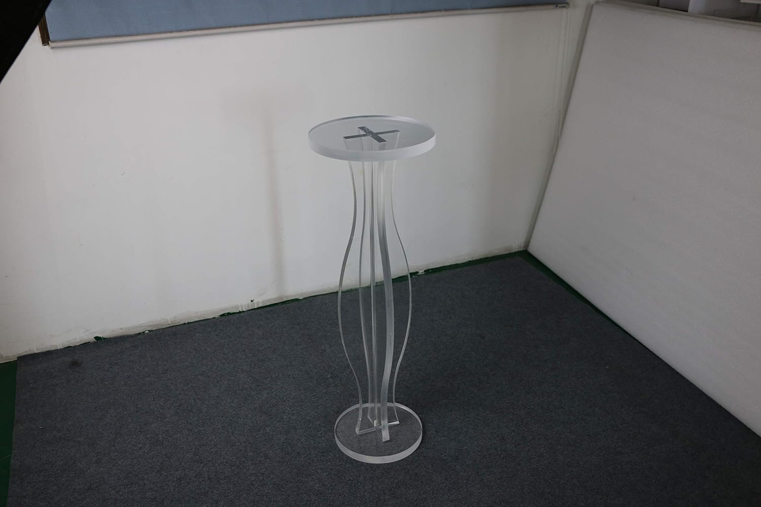 Transparent Acrylic Round Pedestal Table,Lucite Flower Pot Stand : Home & Kitchen