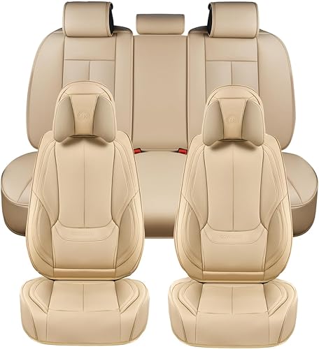 Miniatura 237 de Coverado - Fundas para asientos delanteros de automóvil, 2 piezas - Cojín de piel Nappa, protectores impermeables de ajuste universal para sedanes