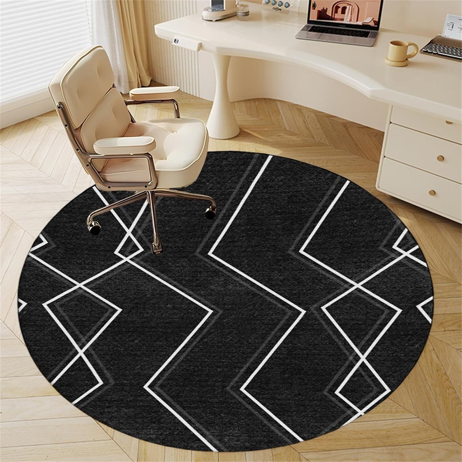SSDDLZEQ Premium durable range Protective Mats For Office Chairs On Carpets And Hardwood Floors – Printed Circular Design(C,140cm)