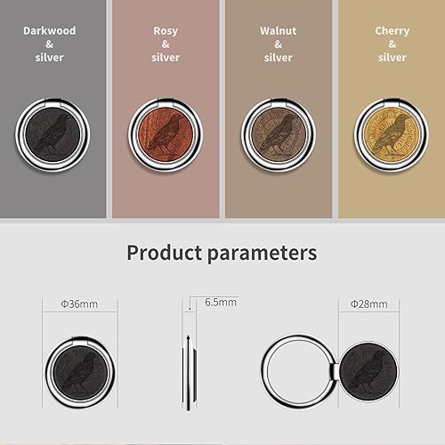 Miniatura 4 de Carveit Soporte de madera para teléfono celular, soporte de dedo con gancho de agarre de metal, soporte para teléfono compatible con Galaxy S23