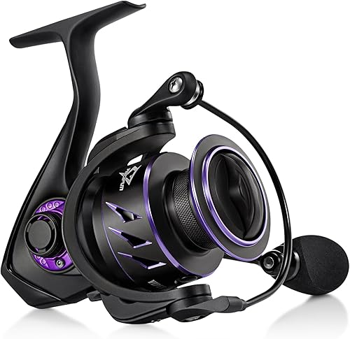Piscifun Carretes Giratorios Viper X, Fibra de Carbono 33 Libras de Arrastre Máximo, 10+1 BB Blindados, Carrete de Pesca Giratorio de Agua Salada y
