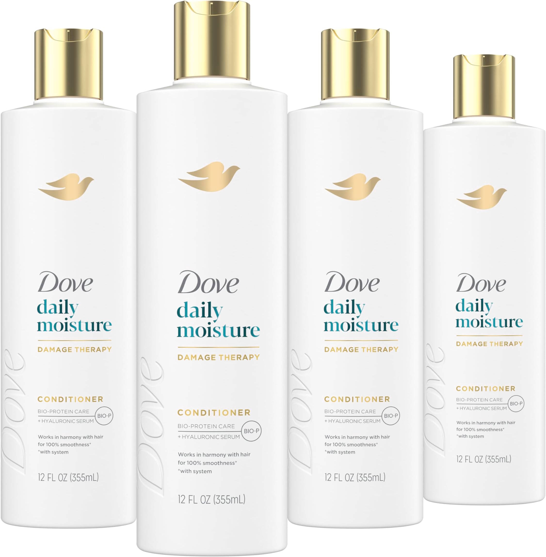 Dove Nutritive Solutions Moisturizing Conditioner 4 Count for Dry Hair Daily Moisture Deep Conditioner Detangles and Nourishes Dry Hair 12 oz