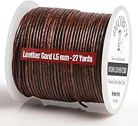 Vista 24 de Cordón de cuero para hacer joyas, cordón redondo de 2 mm, cuerda de 27 yardas utilizada para manualidades, cuerda para collar, trenzado - Negro