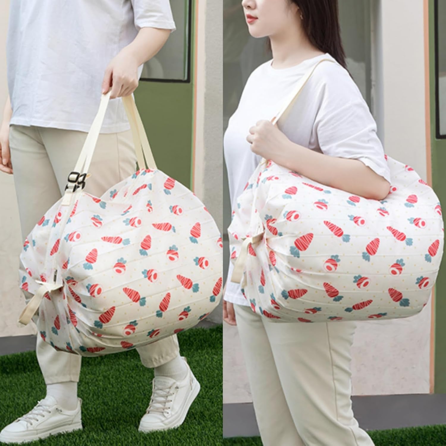 2PCS Travel Shoulder Bag Reusable Grocery Bags Foldable Shopping Bags Waterproof Pouch Bags Sports handbag - Image 4