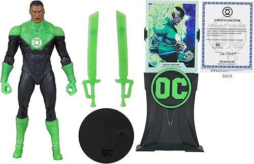 Miniatura 4 de McFarlane Toys - DC Multiverse 7IN - Linterna verde John Stewart (GITD), etiqueta dorada, exclusivo de Tienda