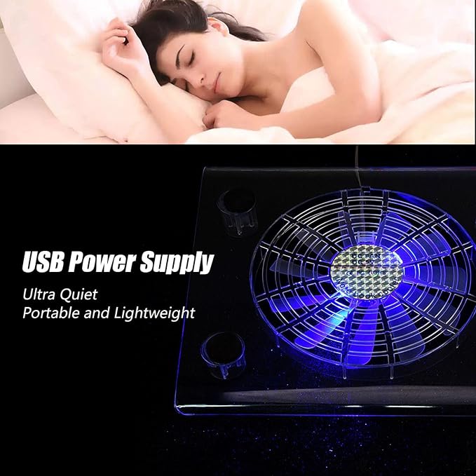 Ultra Quiet Laptop Cooler USB con luces LED RGB miniatura 3