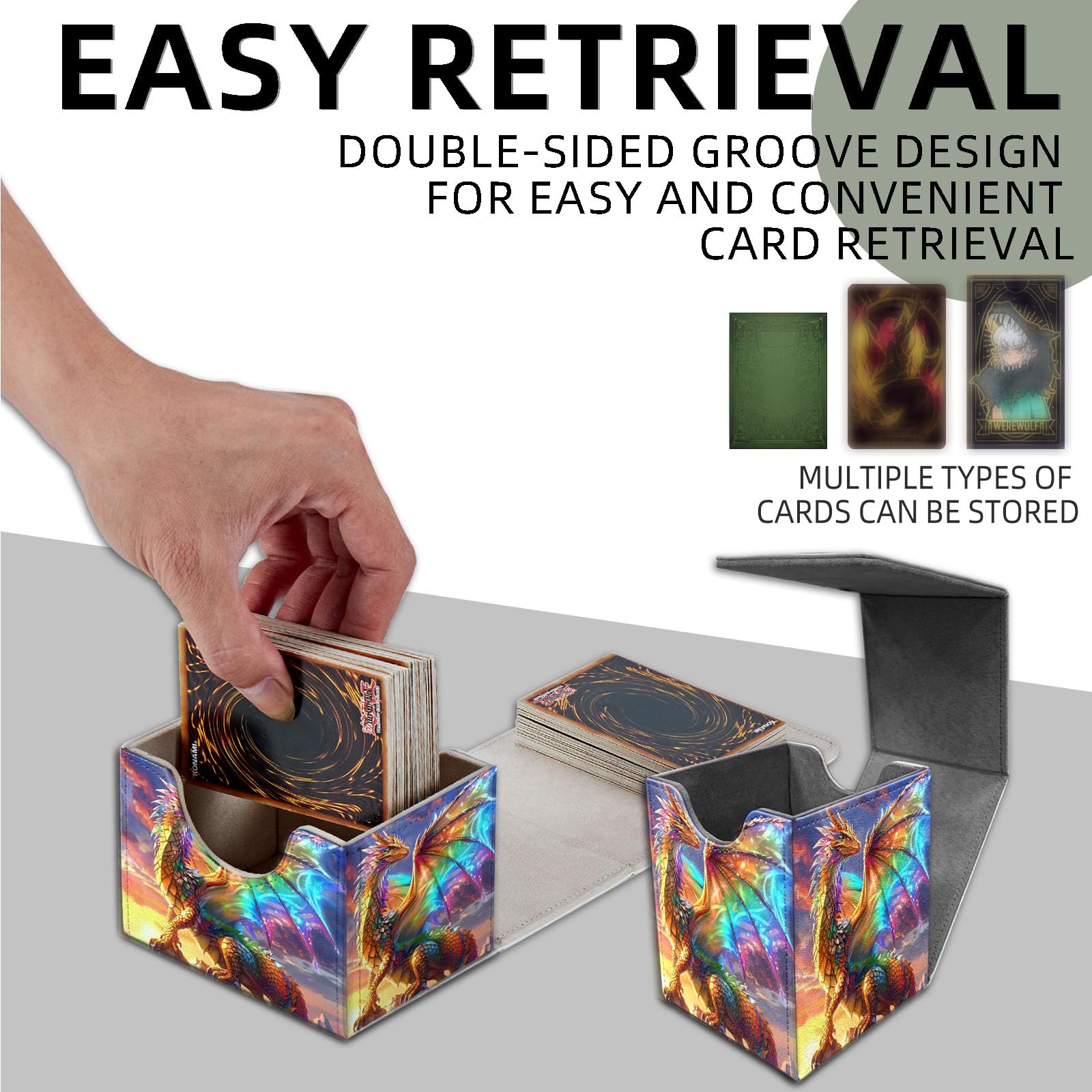 Amazon.com: ETLKJVBL for MTG Card Storage Solution, Rainbow Dragon for Commander  Decks, High Capacity Anime Card Sleeves for Mtg Deck Box Set of 2 : Toys &  Games