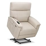 Power Lift Recliner Chair with Massage and Dual Heating&comma; Adjustable Headrest&comma; Extended Footrest for Elderly People&comma; Fabric R7605 &lpar;Beige&rpar;