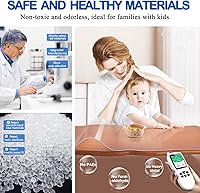 Vista 4 de Protector de plástico transparente de 24 x 48 pulgadas para mesa de comedor, mantel de escritorio de oficina, muebles de madera, mesa de café, mesa