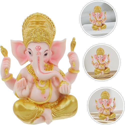 Miniatura 9 de Adorno de Buda de palma Ganapati Figura decorativa Elefante Dios Estatua Ídolo Latón Escultura Escultura de Buena Suerte Estatua de Feng Shui