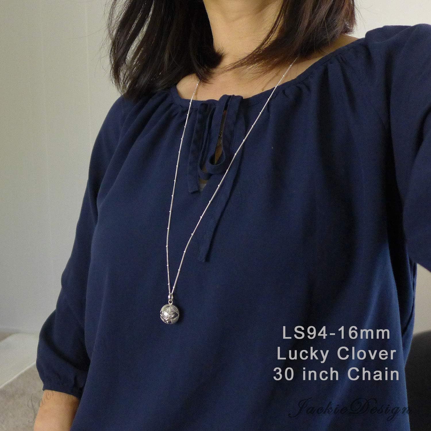 16mm Relaxation Calming Chime Sound Angel Caller Bali Sterling Silver Harmony Ball 20" 24" 30" Necklace LS57