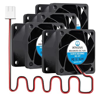 WINSINN DC 40mm Fan 5V 4028 Sleeve Bearing Brushless Cooling 40x28mm 2PIN Pack of 4Pcs