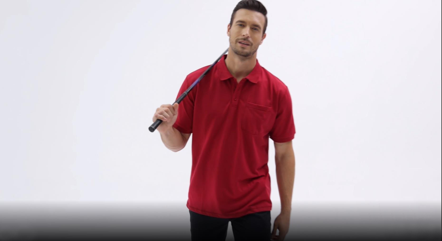 Polo Pique para Hombre Tallas Grandes y Altas, Camisa de Golf Dry Fit con Bolsillo en el Pecho, Mezcla de Algodón de Secado Rápido y Transpirable miniatura 7