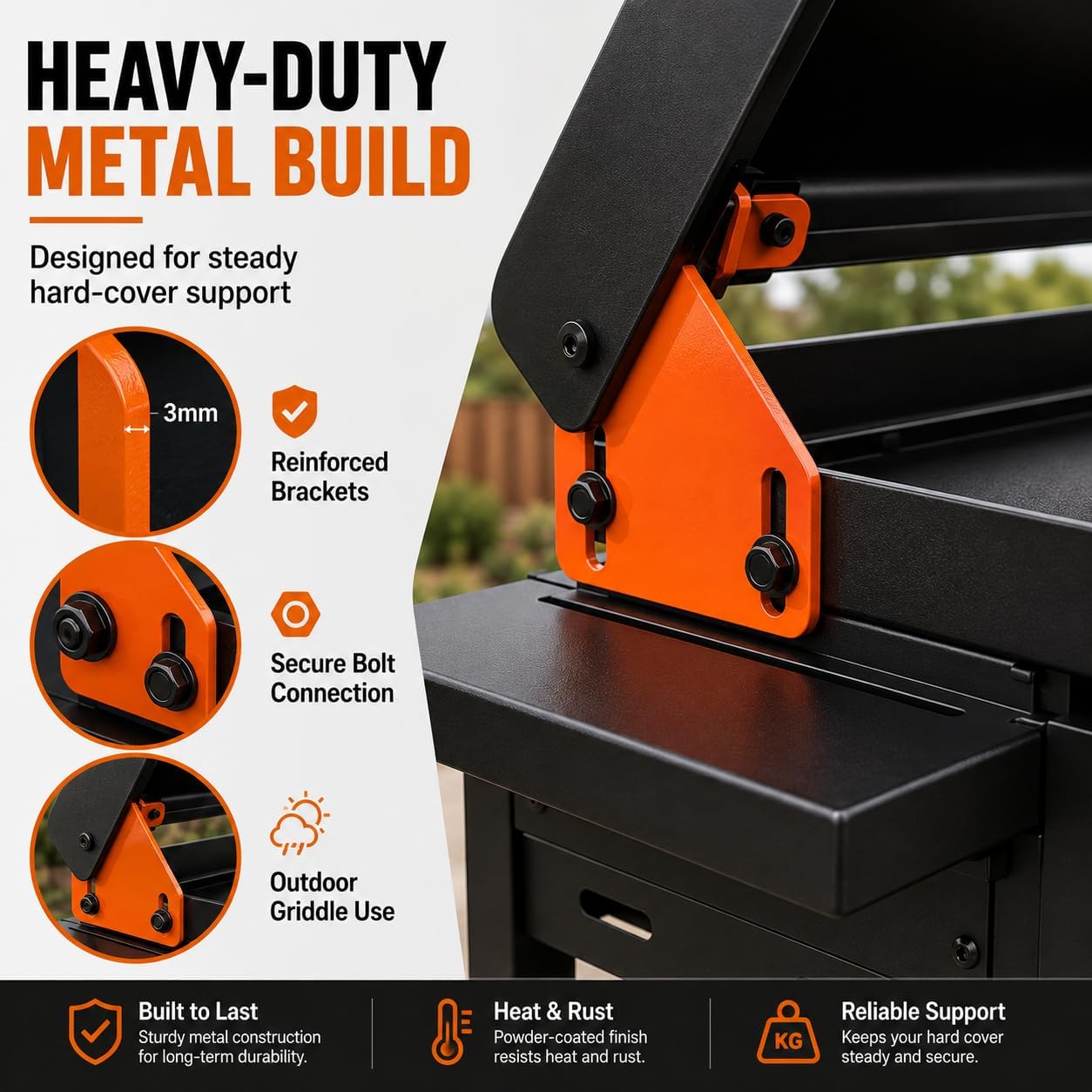 Handle & Hinge Kit Compatible with Blackstone 28/36/44-In Griddles, Orange