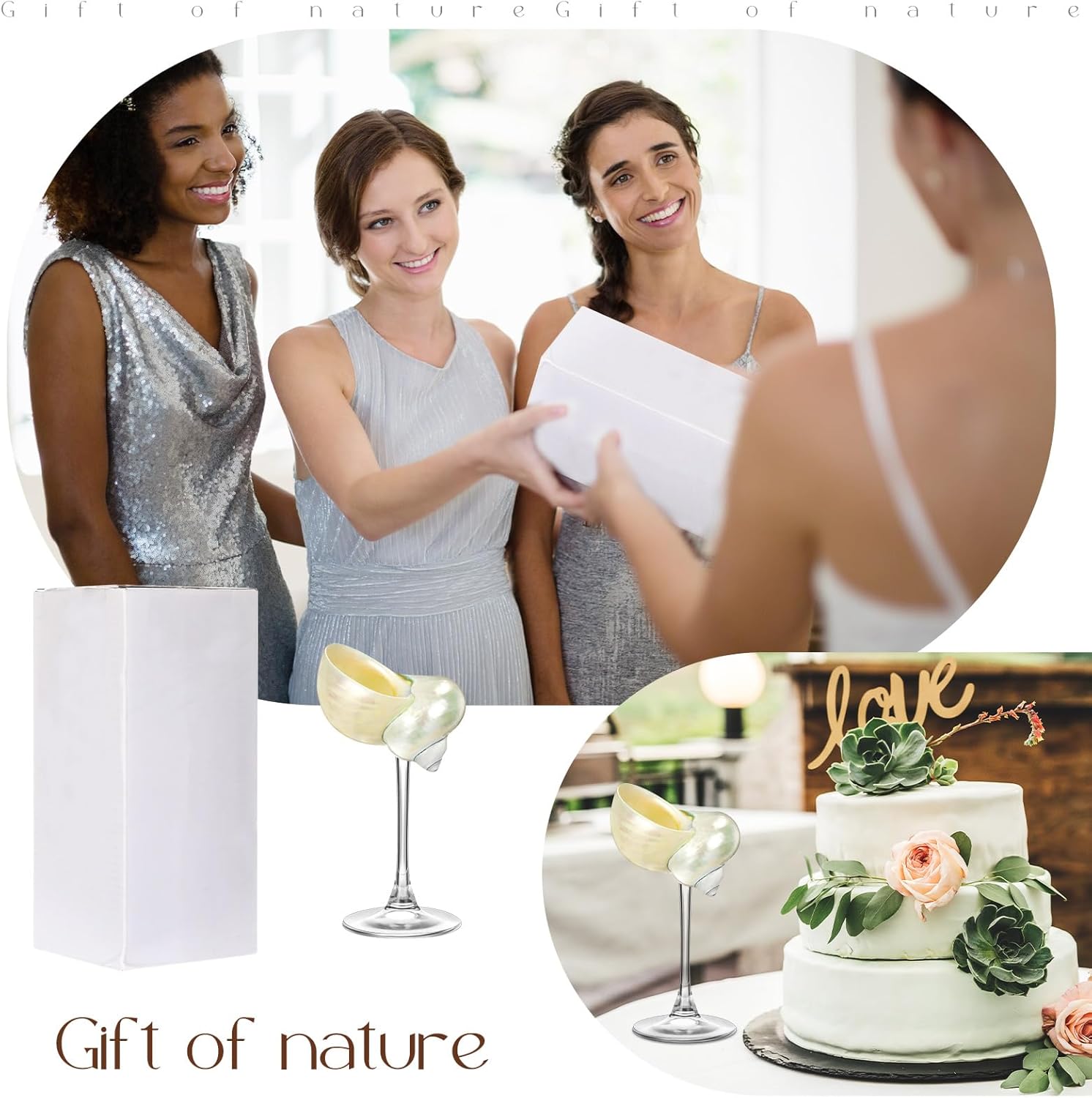 Conch Shell Wine Glasses Wedding Wine Cup Martini Goblet Cocktail Drinkware Drinking Stemware for Valentine Birthday Wedding Bridesmaids Anniversary Party(White Conch,Clear Base,1 Pcs)