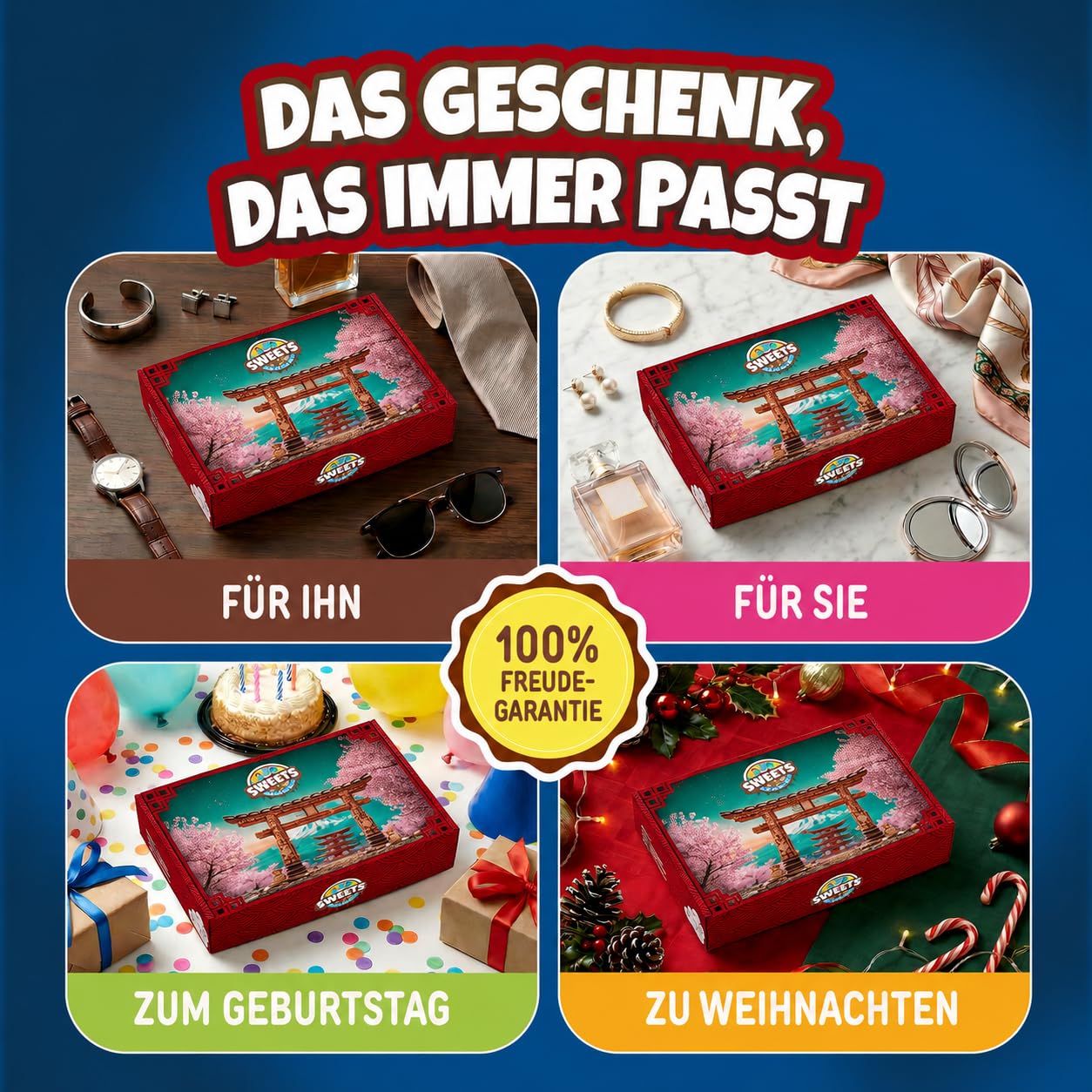 Asiatische Snacks Box Geschenkideen mit Japanische, koreanische & mehr Snacks und Süssigkeiten - Ideale Kalender Füllung (XL)