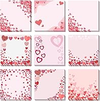 Vista 21 de 9 Piezas Notas Adhesivas de Corazón Notas Adhesivas de Corazón de San Valentín Autoadhesivas Blocs de Notas Adhesivas de San Valentín Pegajosas