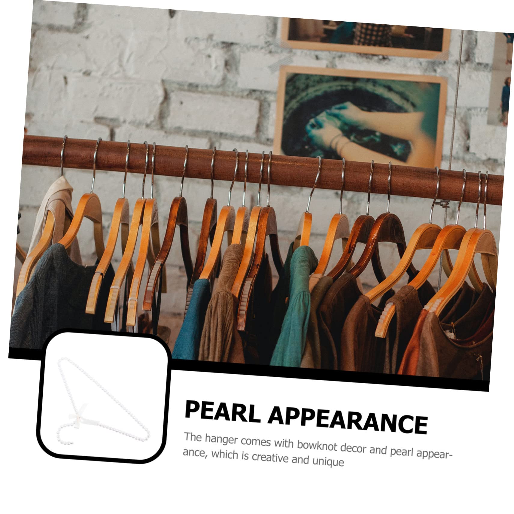 Levemolo 2pcs Pearl Hanger Heavy Duty Clothes Rack Coat Hangers Shirt Hanger Decorative Clothes Hangers Clothes Hanging Rack Closet Hangers Dress Hanger Towel Hanger Pant Plastic White