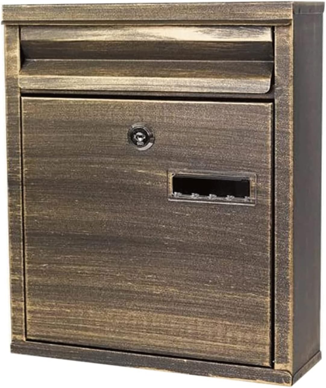 POCHY Exquisite Mailbox Rectangular Mailboxes Galvanized Sheet Mailbox Outdoor with Lock Post Box with Window Wall Mount Drop Box Home Mail Manager Safer