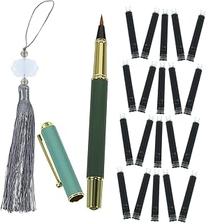 TEHAUX 1 Conjunto De Caneta-Tinteiro Pincel Para Letras Manuais Canetas De Ponta De Pincel Canetas De Tinta Acrílica Pincel De Caligrafia Chinesa Pincel Recarregável Pincel