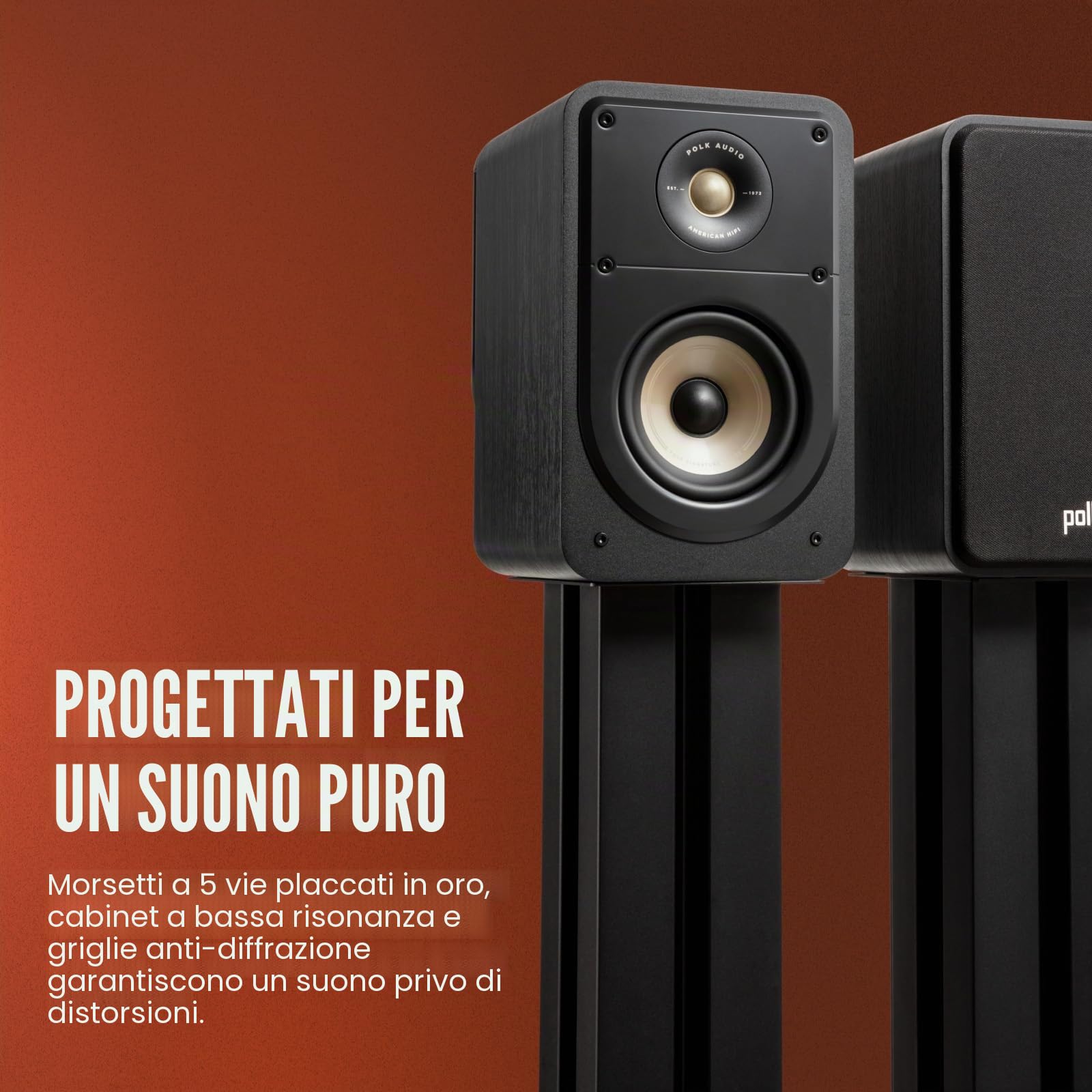 Polk Audio Signature Elite ES15 - Diffusori Hi-fi per Sistema Home Cinema e ascolto musicale ad Alta Risoluzione, Colore: Nero