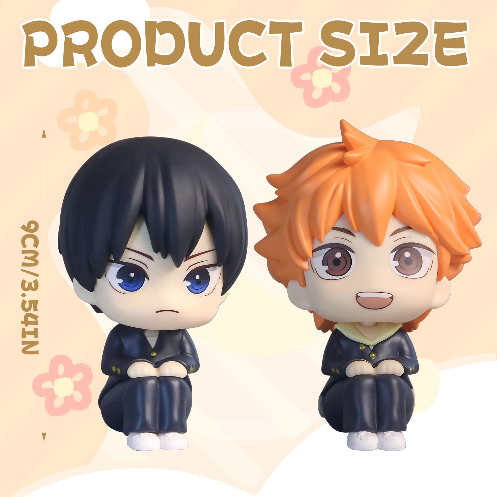 Haiikyuu Statua, Haiikyuu Modello, 2 Pezzi Desk Decor, Hiinata Shooyo e Tobiio Kageeyama Scultura, Anime Decorazione da Scrivania per Collezione, Regali per Gli Amici