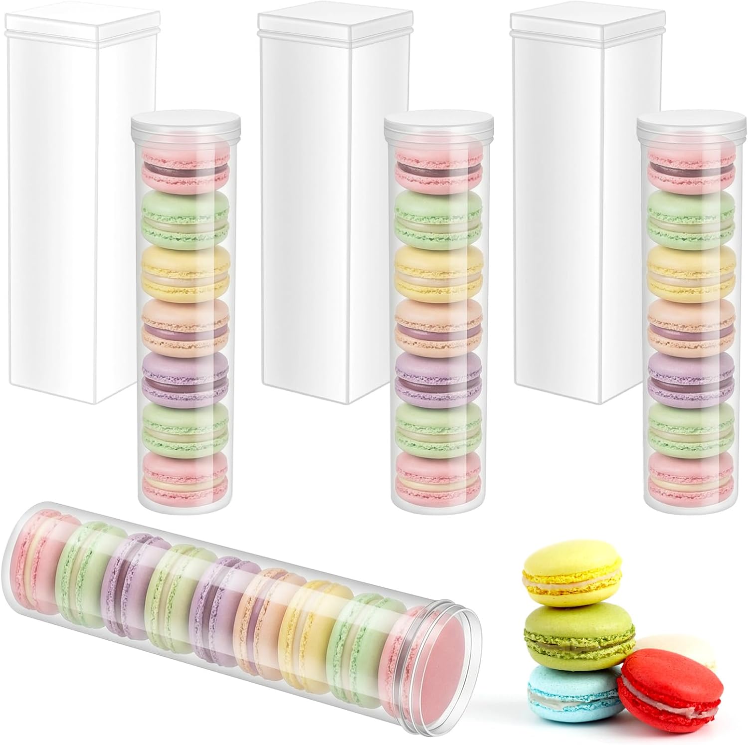 6 Pcs 10 Inch Plastic Cracker Storage Container Saltine Cracker Container Cookie Holder Round and Square Airtight Keepers for Dry Food Snacks Kitchen Pantry Organization