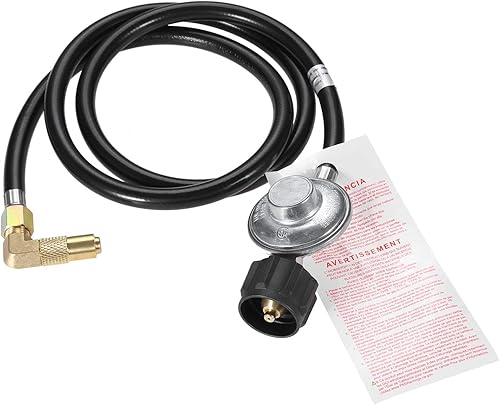 Regulador y manguera de propano de baja presión de 5 pies, pieza de repuesto universal para regulador de parrilla Qcc1 con adaptador de codo de 90