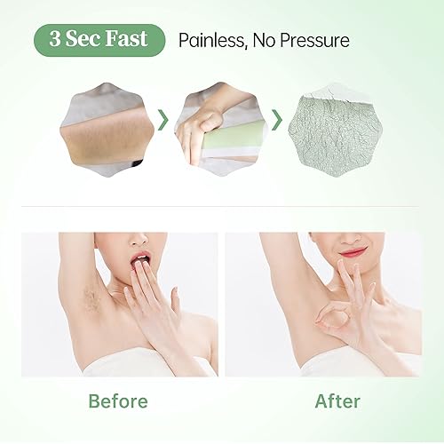 Miniatura 4 de Beauty7 Tiras de cera para depilación, kit de tiras de cera corporal, brazos, piernas, cejas, axilas, bikini, 36 tiras, 6 toallitas de aceite