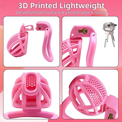 Vista 42 de Jaula de castidad masculina para el pene - Jaula de castidad para hombre, ejercicio de pene impreso en 3D, equipo de bondage negro, ligero, juguete