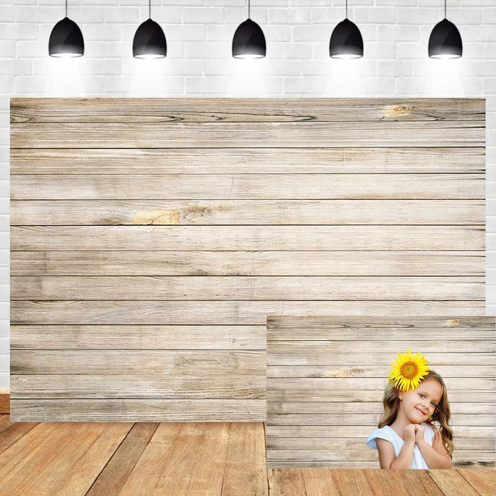 Fotohintergrund Brauner Holzboden | 3,5x2,5 M | Vinyl-Material | Für Studio, Portrait, Video | Leicht & Wasserabweisend