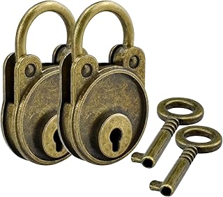 SDTC Tech 2 Sets Mini Antique Padlocks Retro Vintage Style Bear Head Shape Bronze Locks with Keys