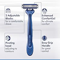 Vista 4 de Gillette Sensor3 Comfort - Maquinillas de afeitar desechables para hombre, 12 maquinillas de afeitar