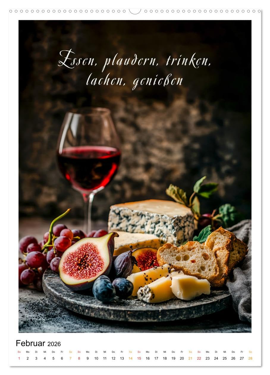 Coole Sprüche für Gourmets (hochwertiger Premium Wandkalender 2026 DIN A2 hoch), Kunstdruck in Hochglanz: Eine kulinarische Reise mit einem Hauch von Inspiration. (CALVENDO Lifestyle)