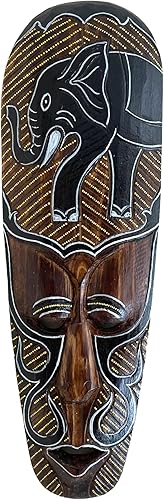 Máscara africana para decoración de pared, máscara de elefante de buena suerte, 20.0in, marca OMA