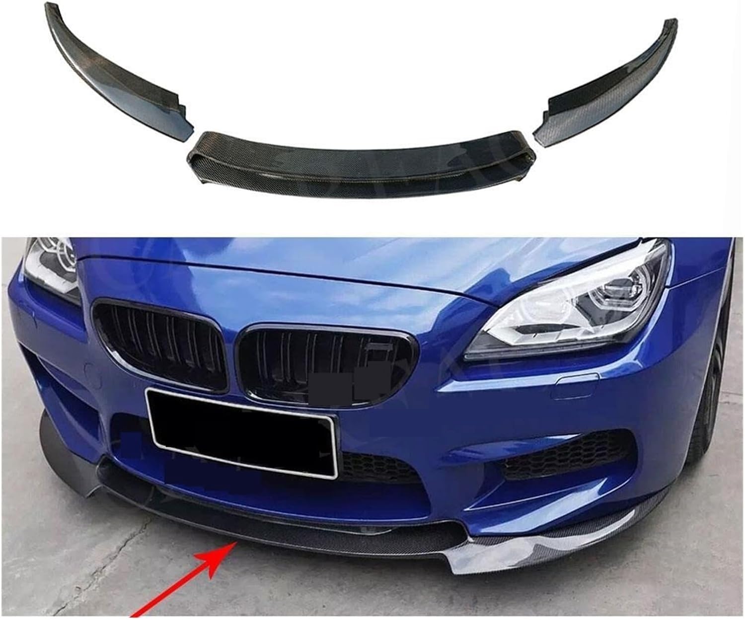 Carbon Fiber Front Lip Spoiler Splitters ，Compatible For BMW 6 Series F06 F12 F13 M6 Standard 2014-2017 Bumper Protector Car Accessories(Carbon Fiber)
