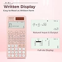 Vista 2 de OSALO Scientific Calculator 417 Function 2 Line Written Display 10+2 Digits Solar and Battery Calculators for Students Secondary School College Pink