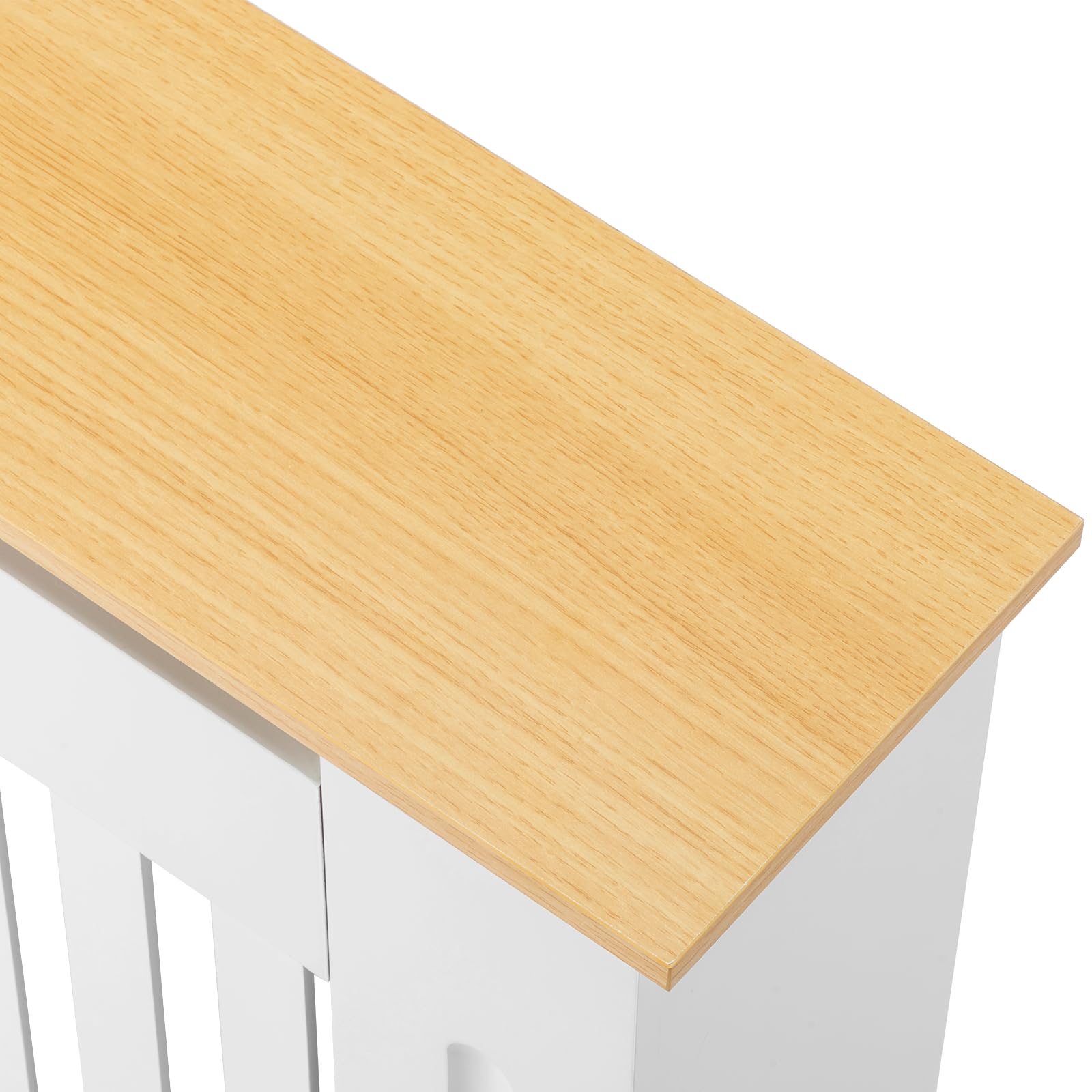 LEADZM Heizkörperverkleidung Heizkörperabdeckung Heizungsverkleidung | Heizkörper Radiator Abdeckung Lamellen-Design MDF Weiß (78 x 19 x 81.5CM)