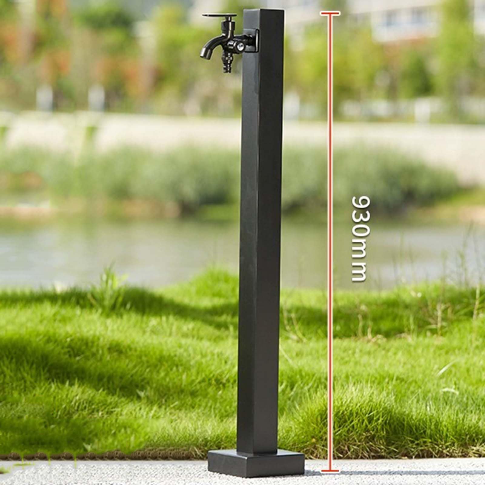 Columna de agua independiente de acero inoxidable con grifo, soporte vertical para manguera de jardín, decoración de paisaje, hidrante de fuente para lavado y riego de automóviles