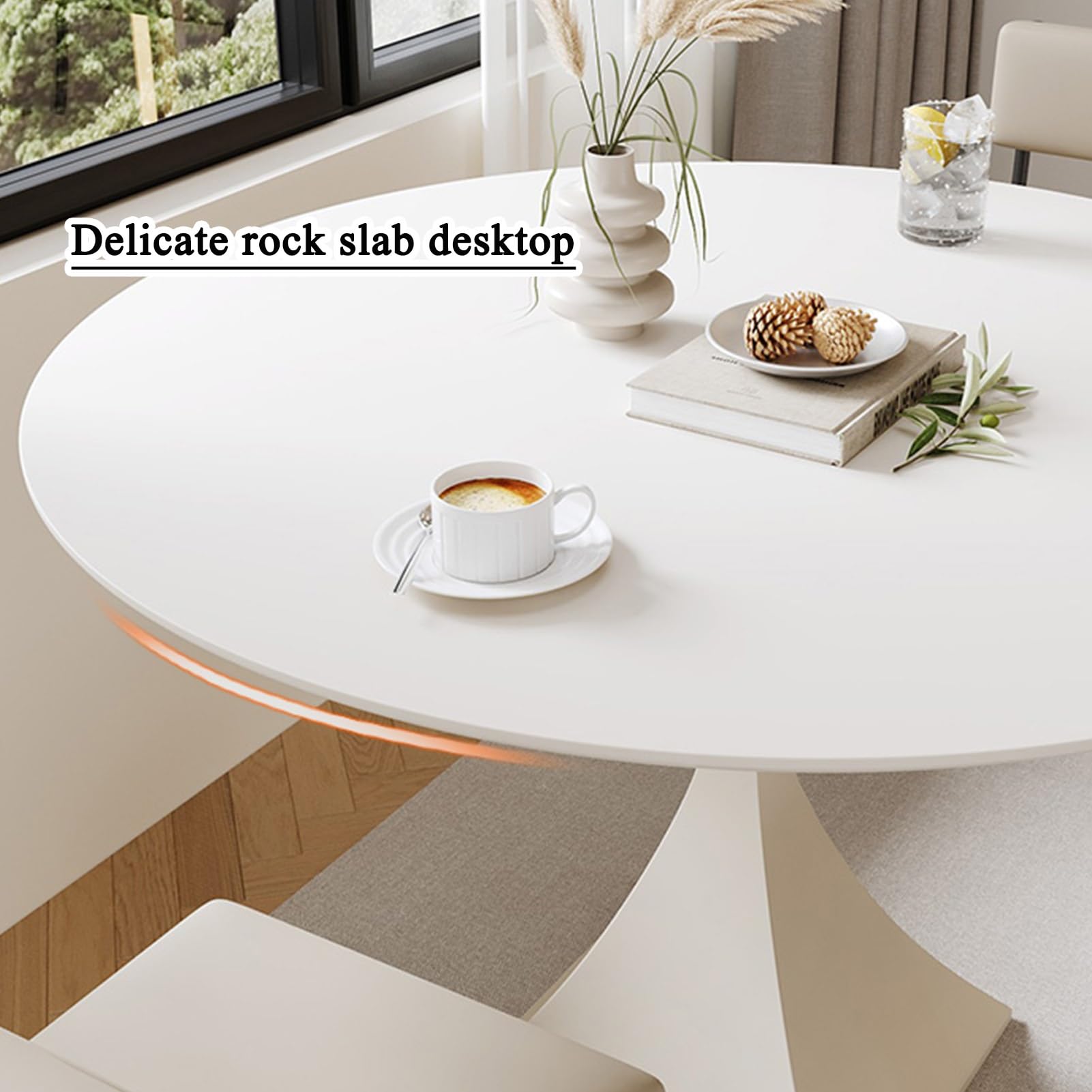 Set da pranzo/tavolo con 4 sedie per casa, ufficio, reception, soggiorno, club, bar, cucina e ristorante (80 cm/31,4 pollici)