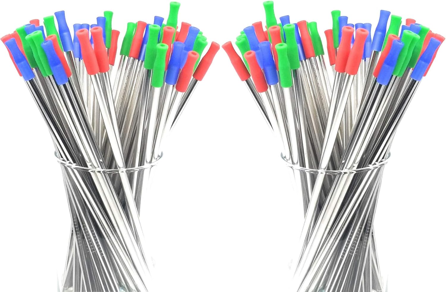 100 Custom Inscribed Stainless Steel Drinking Straws | Wedding Event Kit | Custom Laser Engraving and Rubber Tips (100)