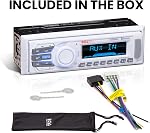 BOSS Audio Systems MR1308UAB Marine Receiver - Weatherproof, Bluetooth Audio, USB, SD, MP3, AM/FM, Aux-in, No CD Player, White, 8.50in. x 8.50in. x 4.00in.